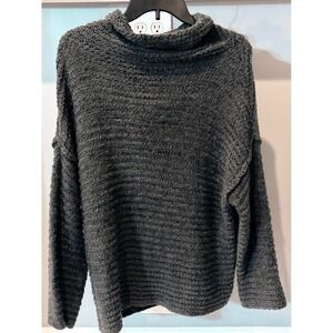 Aerie Chunky Knit Mock Neck Sweater Gray Cozy Oversized M